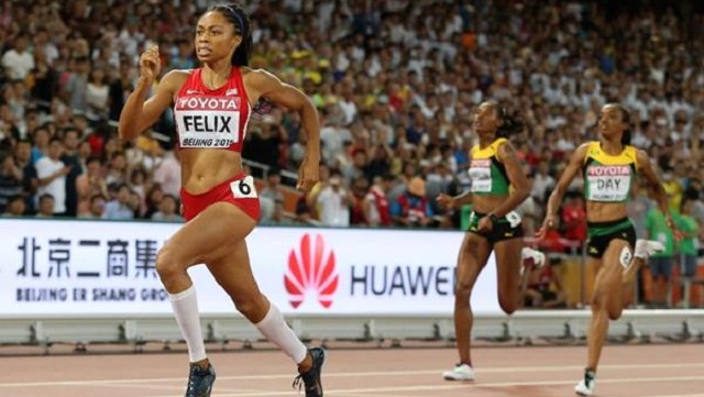 Allyson Felix podría convertirse en la deportista con más medallas en el atletismo olímpico. Foto: IAAF.