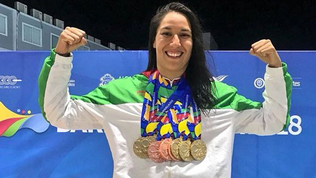 La nadadora Liliana Ibáñez, una de las principales figuras de Méxivo con nueve medallas en Barranquilla-2018, cinco de ellas de oro.