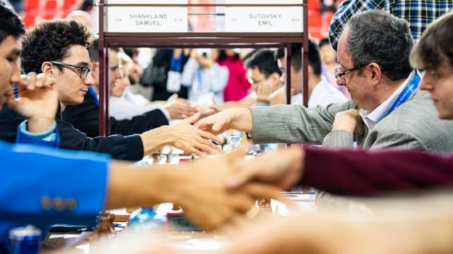 Caruana parece estar listo para enfrentar a Carlsen. Foto del duelo contra Israel, de Maria Emelianova / Chess.com