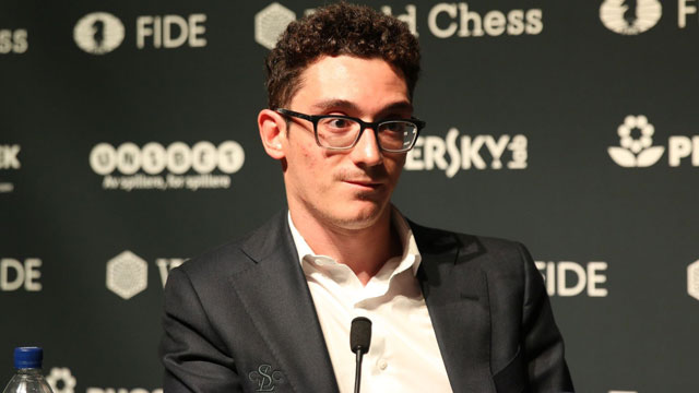 Fabiano Caruana no quiso comentar sobre el vídeo. Foto: Mike Klein/Chess.com