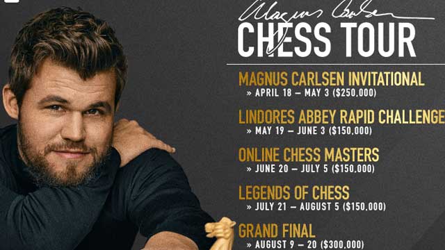 El campeón mundial acaba de lanzar el Tour de Magnus Carlsen, una serie de cinco torneos que se jugarán en Chess24, con una bolsa de premios de un millón de dólares