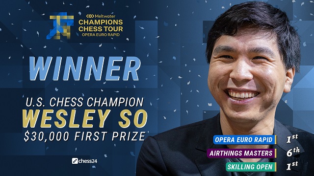 Wesley So superó nuevamente a Magnus Carlsen y ganó el Opera Euro Rapid.