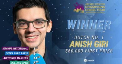 Anish Giri venció a Ian Nepomniachtchi en las dos partidas blitz de desempate y conquistó el torneo Magnus Carlsen Invitational