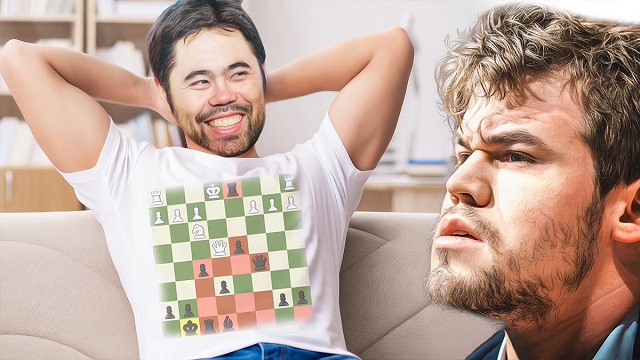 prompthunt: Magnus Carlsen punching Hikaru Nakamura during a chess match