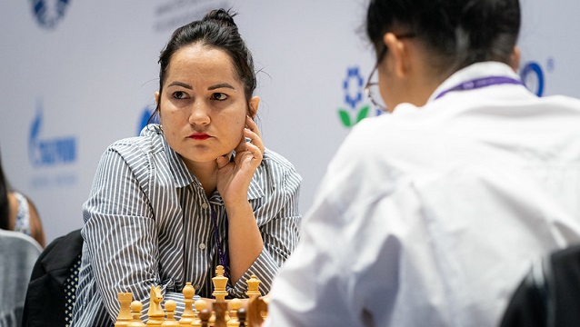 Yerisbel Miranda perdió su primera partida en la Copa Mundial de ajedrez. Foto: FIDE.