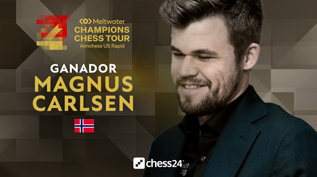 Magnus Carlsen derrotó a Vladislav Artemiev y ganó el título del Aimchess US Rapid, última parada ante de las Finales del Champions Chess Tour