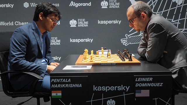 El GM Leinier Domínguez superó, con negras, al indio Pentala Harikrishna. Foto: tomada de la cuenta en Twitter de WorldChess.