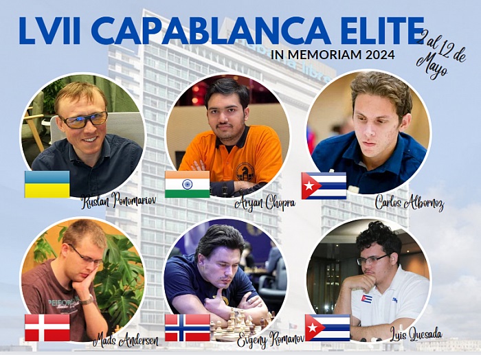 Nómina de la 57 edición del grupo Elite del Memorial Capablanca. Foto: SuperCuba DataBase