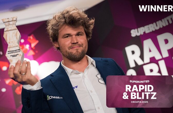 Magnus Carlsen es indetenible… ¡ganó el  SuperUnited Croacia Rápido & Blitz, su sexto torneo consecutivo en 2025!